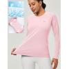 Rash Guard for Women UPF 50+ SPF UV Protection Long Sleeve Workout Tops Swim Shirt Dry Fit Sun Shirts with Pockets(Pink)