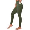 Ewedoos Compression Leggings with Pockets for Women Tummy Control Leggings No Front Seam Workout High Waisted Yoga Pants Gym(Green)