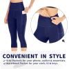 Ewedoos Capri Leggings for Women High Waisted Yoga Pants for Women with Pockets Tummy Control Workout Leggings Yoga Capris(Blue Capris)