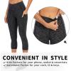 Ewedoos Capri Leggings for Women High Waisted Yoga Pants for Women with Pockets Tummy Control Workout Leggings Yoga Capris(Charcoal Capris)