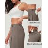 Ewedoos Wide Leg Pants Woman Stretchy Work Dress Pants Women Pull on Business Casual Slacks Trousers Fall Outfits 26″/28″(Earthluxe Brown- 28” Regular)