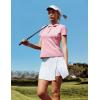 Ewedoos Womens Golf Shirts Breathable UPF 50+ Sun Protection Polo Shirts for Women Dry fit Polos Short Sleeves(Pink)