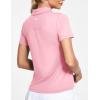 Ewedoos Womens Golf Shirts Breathable UPF 50+ Sun Protection Polo Shirts for Women Dry fit Polos Short Sleeves(Pink)