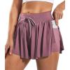 Ewedoos Butterfly Shorts Women Flowy Shorts for Women 2 in 1 High Waisted Running Workout Athletic Tennis Shorts Skort(Mauve)