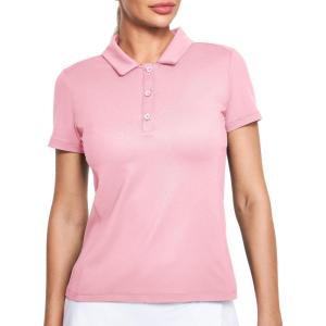 Ewedoos Womens Golf Shirts Breathable UPF 50+ Sun Protection Polo Shirts for Women Dry fit Polos Short Sleeves(Pink)
