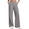 Ewedoos Wide Leg Pants Woman Stretchy Work Dress Pants Women Pull on Business Casual Slacks Trousers Fall Outfits 26″/28″(Mink Ash)