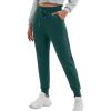 Ewedoos Fleece Lined Pants Women – Fleece Lined Sweatpants Women with Pockets High Waisted Thermal Joggers Winter Pants(Fir Green)