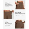 Ewedoos Dress Pants Women Wide Leg Woman Stretchy Work Pants Casual Trousers Slacks for Women Pull On Business Outfits(Caramel)