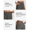 Ewedoos Dress Pants Women Wide Leg Woman Stretchy Work Pants Casual Trousers Slacks for Women Pull On Business Outfits(Charcoal)