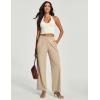 Ewedoos Dress Pants Women Wide Leg Woman Stretchy Work Pants Casual Trousers Slacks for Women Pull On Business Outfits(Khaki)