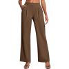 Ewedoos Dress Pants Women Wide Leg Woman Stretchy Work Pants Casual Trousers Slacks for Women Pull On Business Outfits(Caramel)