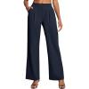 Ewedoos Dress Pants Women Wide Leg Woman Stretchy Work Pants Casual Trousers Slacks for Women Pull On Business Outfits(Midnightblue)