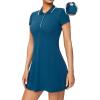 Ewedoos Golf Dress UPF50+ Tennis Dress with Separate Shorts Athletic Dresses for Women Short Sleeve Built-in Bra Dress(Green)