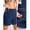 Ewedoos Womens Swim Shorts High Waisted Board Shorts for Women Stretchy 5″ Swim Beach Short with Pockets Swimwear Liner(Navy Blue)