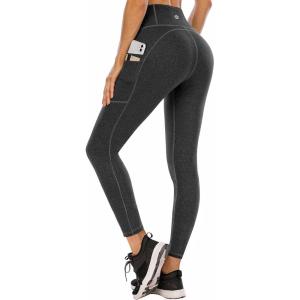 Ewedoos Leggings with 5 Pockets for Women Yoga Pants 25″/ 27″ Workout Leggings for Women Tummy Control Running(Anthracite)