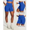Ewedoos Butt Lifting Biker Shorts Women Tummy Control with Pockets Workout Gym Shorts High Waisted Spandex Yoga Shorts(Blue)