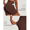 Ewedoos Butt Lifting Biker Shorts Women Tummy Control with Pockets Workout Gym Shorts High Waisted Spandex Yoga Shorts(Brown)
