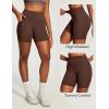 Ewedoos Butt Lifting Biker Shorts Women Tummy Control with Pockets Workout Gym Shorts High Waisted Spandex Yoga Shorts(Brown)