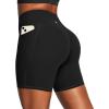 Ewedoos Butt Lifting Biker Shorts Women Tummy Control with Pockets Workout Gym Shorts High Waisted Spandex Yoga Shorts(Black)