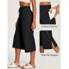 Ewedoos Capri Pants for Women Lightweight Quick Dry Casual Wide Leg Womens Capris Drawstring High Waisted Gaucho Pants(Black)