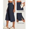 Ewedoos Capri Pants for Women Lightweight Quick Dry Casual Wide Leg Womens Capris Drawstring High Waisted Gaucho Pants(Blue)