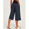 Ewedoos Capri Pants for Women Lightweight Quick Dry Casual Wide Leg Womens Capris Drawstring High Waisted Gaucho Pants(Blue)