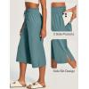 Ewedoos Capri Pants for Women Lightweight Quick Dry Casual Wide Leg Womens Capris Drawstring High Waisted Gaucho Pants(Green)