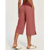 Ewedoos Capri Pants for Women Lightweight Quick Dry Casual Wide Leg Womens Capris Drawstring High Waisted Gaucho Pants(Red)
