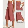 Ewedoos Capri Pants for Women Lightweight Quick Dry Casual Wide Leg Womens Capris Drawstring High Waisted Gaucho Pants(Red)