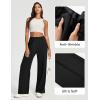 Ewedoos Wide Leg Work Pants Women Pull On Dress Pants Slacks for Women Stretchy Business Casual Outfits Comfort Trousers(Black-petite)