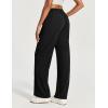 Ewedoos Wide Leg Work Pants Women Pull On Dress Pants Slacks for Women Stretchy Business Casual Outfits Comfort Trousers(Black-petite)