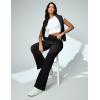 Ewedoos Wide Leg Work Pants Women Pull On Dress Pants Slacks for Women Stretchy Business Casual Outfits Comfort Trousers(Black-regular)