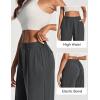 Ewedoos Wide Leg Work Pants Women Pull On Dress Pants Slacks for Women Stretchy Business Casual Outfits Comfort Trousers(Dark Gray-regular)