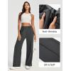 Ewedoos Wide Leg Work Pants Women Pull On Dress Pants Slacks for Women Stretchy Business Casual Outfits Comfort Trousers(Dark Gray-regular)