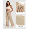 Ewedoos Wide Leg Work Pants Women Pull On Dress Pants Slacks for Women Stretchy Business Casual Outfits Comfort Trousers(Khaki-regular)