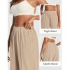 Ewedoos Wide Leg Work Pants Women Pull On Dress Pants Slacks for Women Stretchy Business Casual Outfits Comfort Trousers(Khaki-regular)