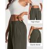 Ewedoos Wide Leg Work Pants Women Pull On Dress Pants Slacks for Women Stretchy Business Casual Outfits Comfort Trousers(Olive Green-regular)