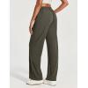Ewedoos Wide Leg Work Pants Women Pull On Dress Pants Slacks for Women Stretchy Business Casual Outfits Comfort Trousers(Olive Green-regular)