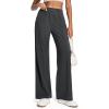 Ewedoos Wide Leg Work Pants Women Pull On Dress Pants Slacks for Women Stretchy Business Casual Outfits Comfort Trousers(Dark Gray-regular)