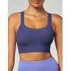 Ewedoos Womens Sports Bras Comfort Yoga Sports Bra Medium Support Racerback Workout Tops Seamless Adjustable Gym Bra(Blue)