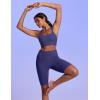 Ewedoos Womens Sports Bras Comfort Yoga Sports Bra Medium Support Racerback Workout Tops Seamless Adjustable Gym Bra(Blue)