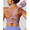 Ewedoos Womens Sports Bras Comfort Yoga Sports Bra Medium Support Racerback Workout Tops Seamless Adjustable Gym Bra(Pink)