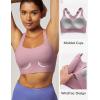 Ewedoos Womens Sports Bras Comfort Yoga Sports Bra Medium Support Racerback Workout Tops Seamless Adjustable Gym Bra(Pink)