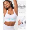 Ewedoos Womens Sports Bras Comfort Yoga Sports Bra Medium Support Racerback Workout Tops Seamless Adjustable Gym Bra(White)