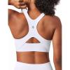 Ewedoos Womens Sports Bras Comfort Yoga Sports Bra Medium Support Racerback Workout Tops Seamless Adjustable Gym Bra(White)