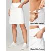 Ewedoos Knee Length Skorts Skirts for Women with 3 Pockets High Waisted 20”Golf Skirts for Women Athletic Skort White