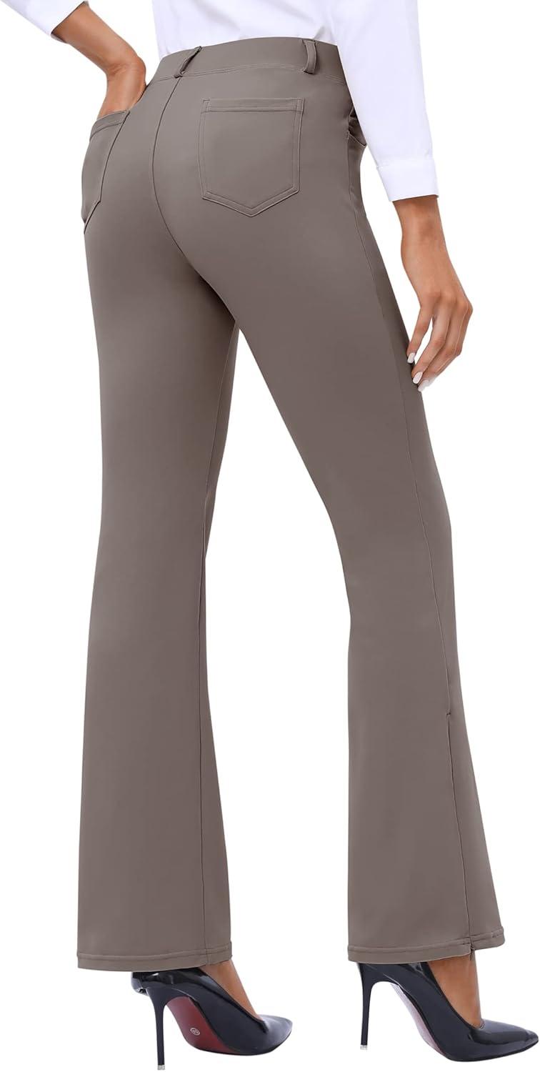 image:imageEwedoos Dress Pants Women Stretchy Work Pants for Women with Pockets Dress Pants Tummy Control Office Casual 31 29Coffee