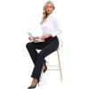 Ewedoos Dress Pants Women Stretchy Work Pants for Women with Pockets Dress Pants Tummy Control Office Casual 31″/ 29″(Black-29″ Petite)