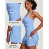 Ewedoos Athletic Dress for Women Tennis Dress with Shorts Underneath Easy Peezy Square Neck Workout Golf Summer Dresses(Aqua Blue)