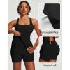 Ewedoos Athletic Dress for Women Tennis Dress with Shorts Underneath Easy Peezy Square Neck Workout Golf Summer Dresses(Jet Black)